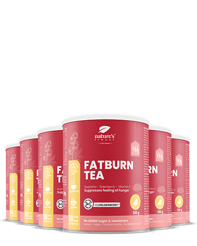 100% Organic Slimming tea | 6 x Fat Burn Tea with ProElderberry™ | Milk Thistle and Valerian | Vegan | by Nature's Finest.